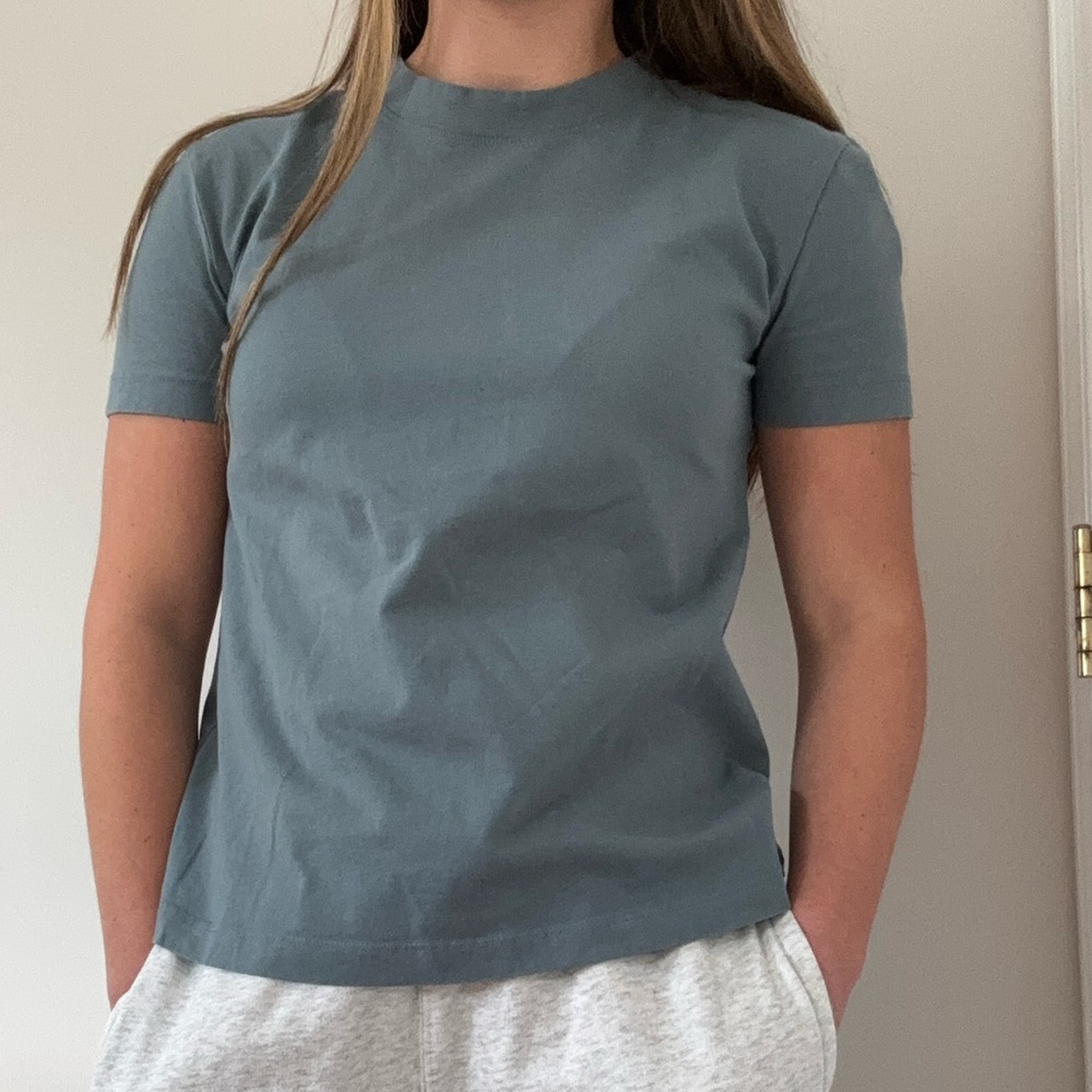 Zara Slate Blue Short Sleeve Tee